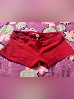 Aerie Red Athletic Shorts - Women's Low-Rise Performance Shorts